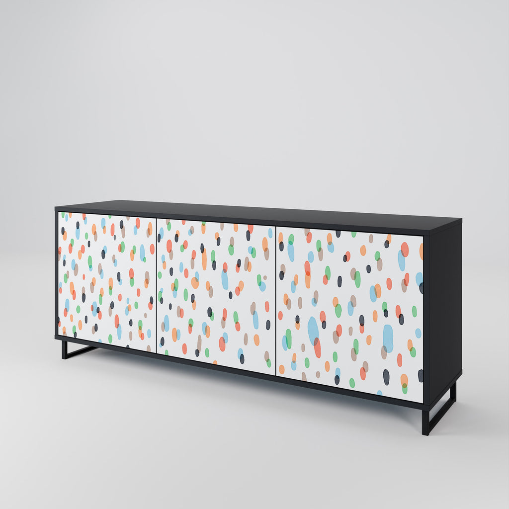 ENERGETIC SPOTS 3-Door Sideboard in Black Finish