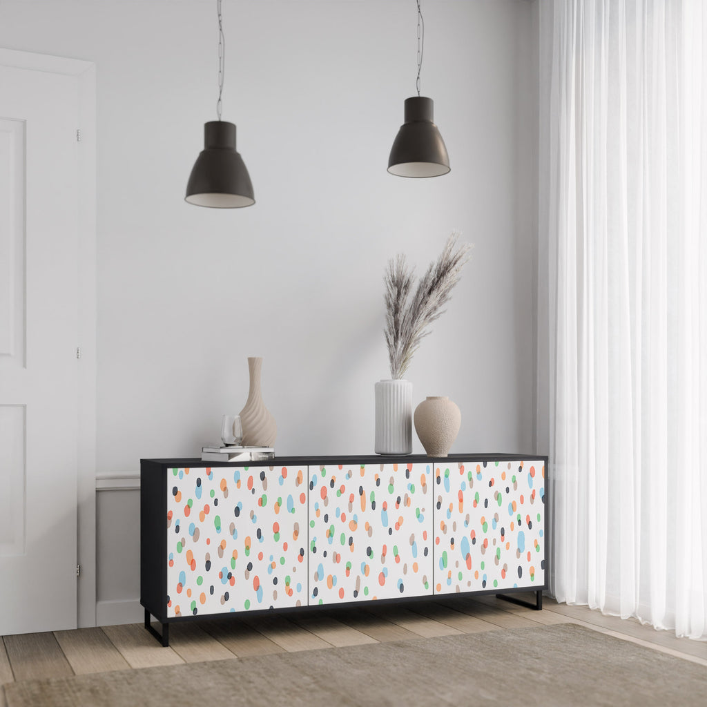 ENERGETIC SPOTS 3-Door Sideboard in Black Finish