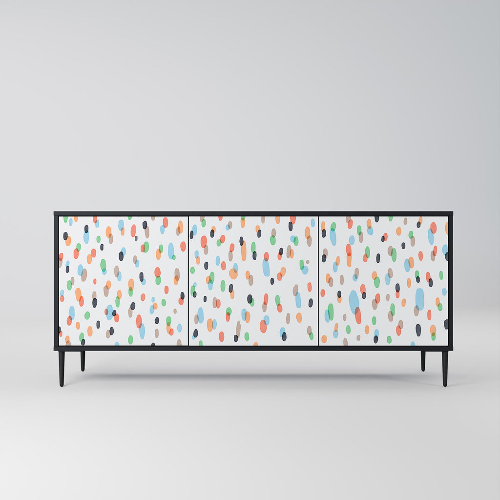 ENERGETIC SPOTS 3-Door Sideboard in Black Finish
