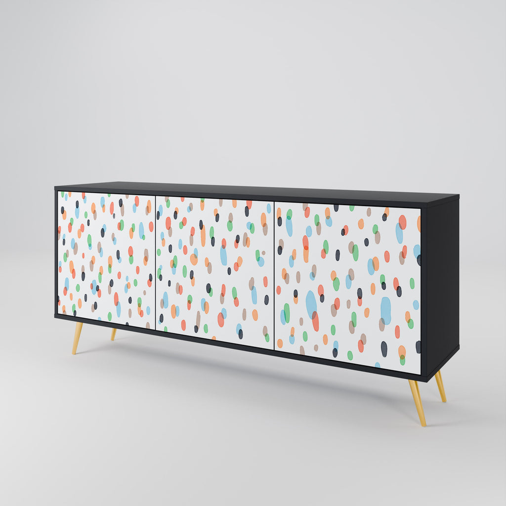 ENERGETIC SPOTS 3-Door Sideboard in Black Finish