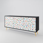 ENERGETIC SPOTS 3-Door Sideboard in Black Finish