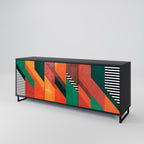 MAKESHIFT ARTISTRY 3-Door Sideboard in Black Finish