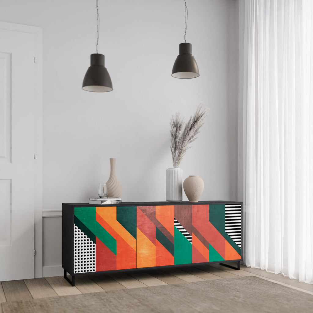 MAKESHIFT ARTISTRY 3-Door Sideboard in Black Finish