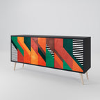 MAKESHIFT ARTISTRY 3-Door Sideboard in Black Finish