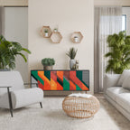 MAKESHIFT ARTISTRY 3-Door Sideboard in Black Finish