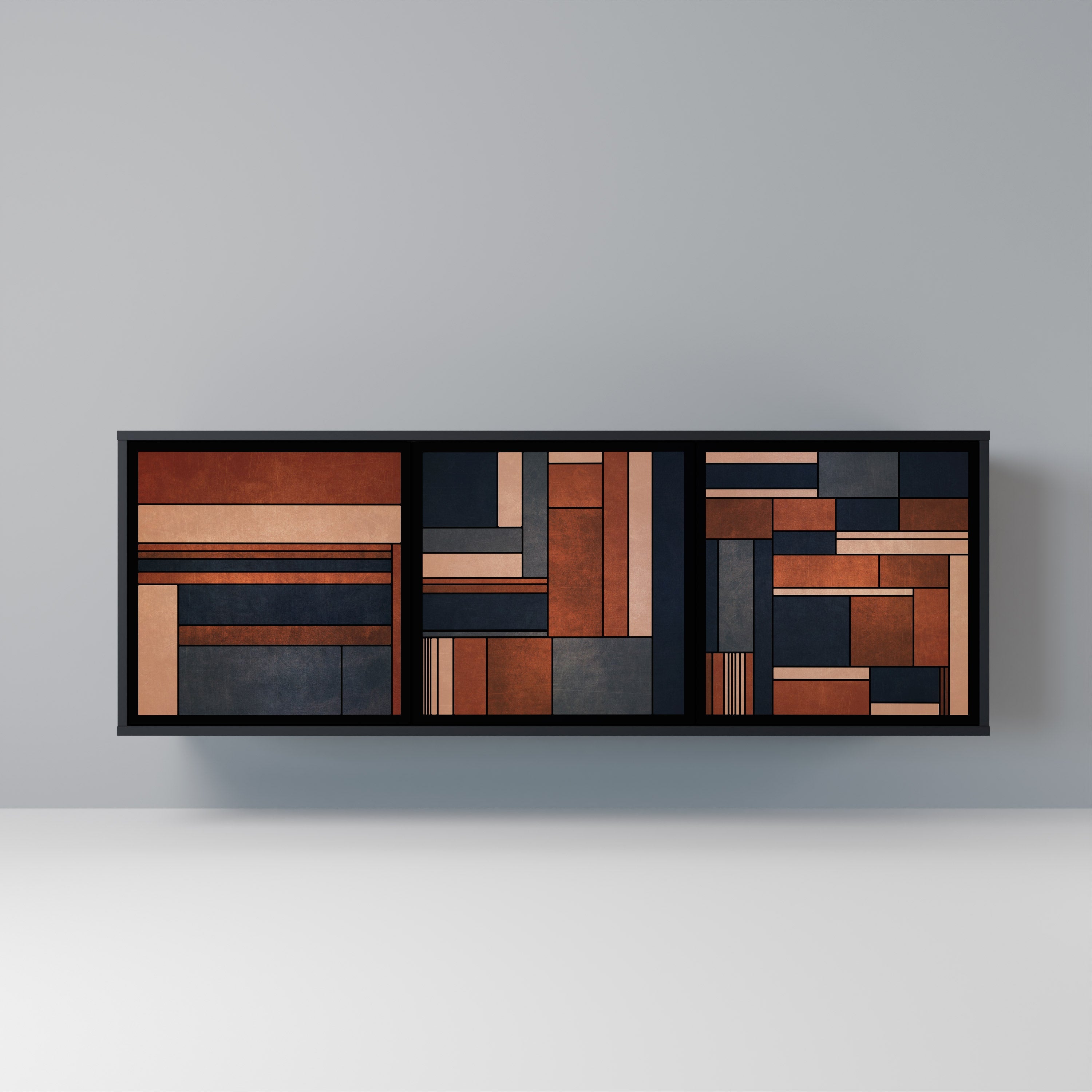 INTREPID FORMATION 3-türiges Sideboard in Schwarz