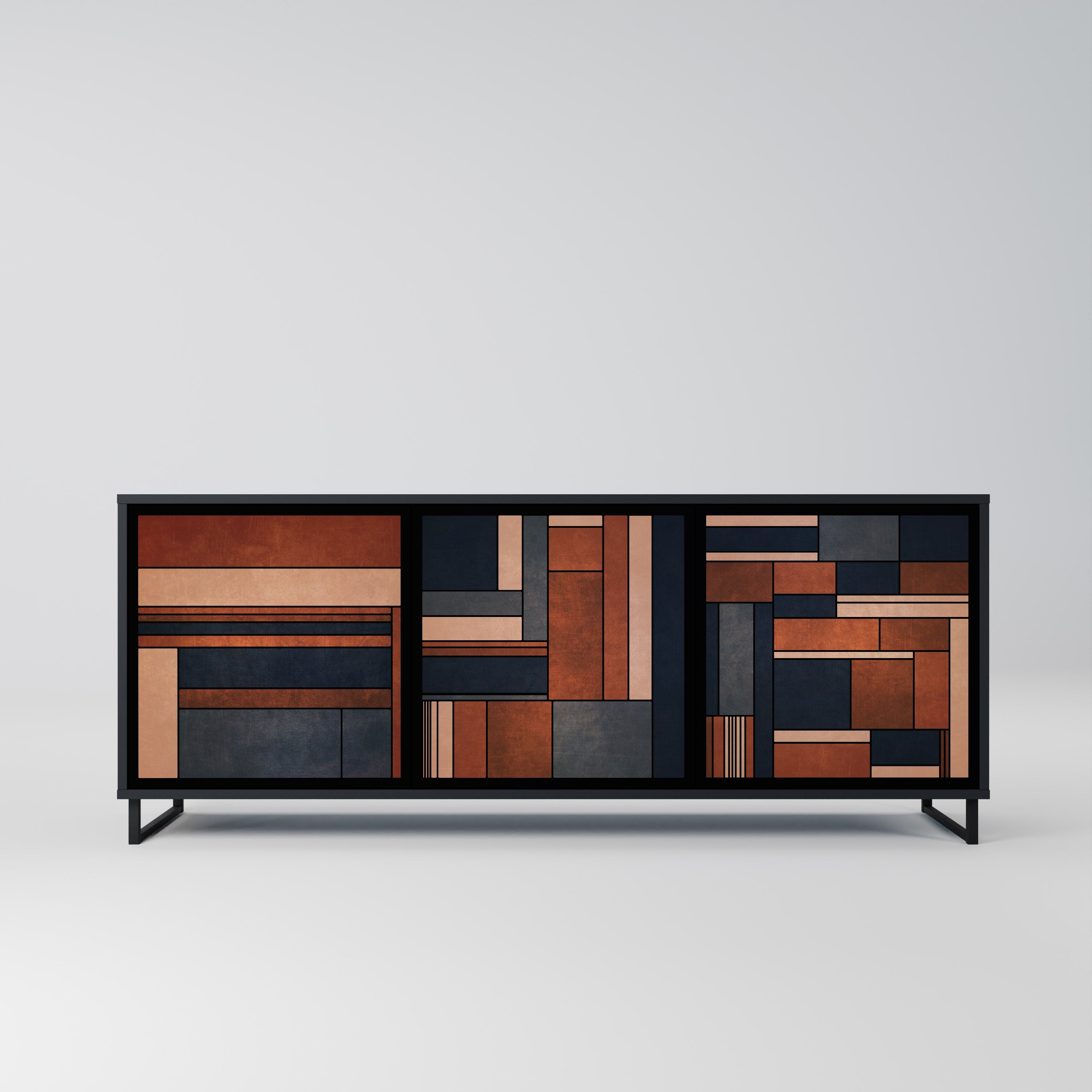 INTREPID FORMATION 3-türiges Sideboard in Schwarz