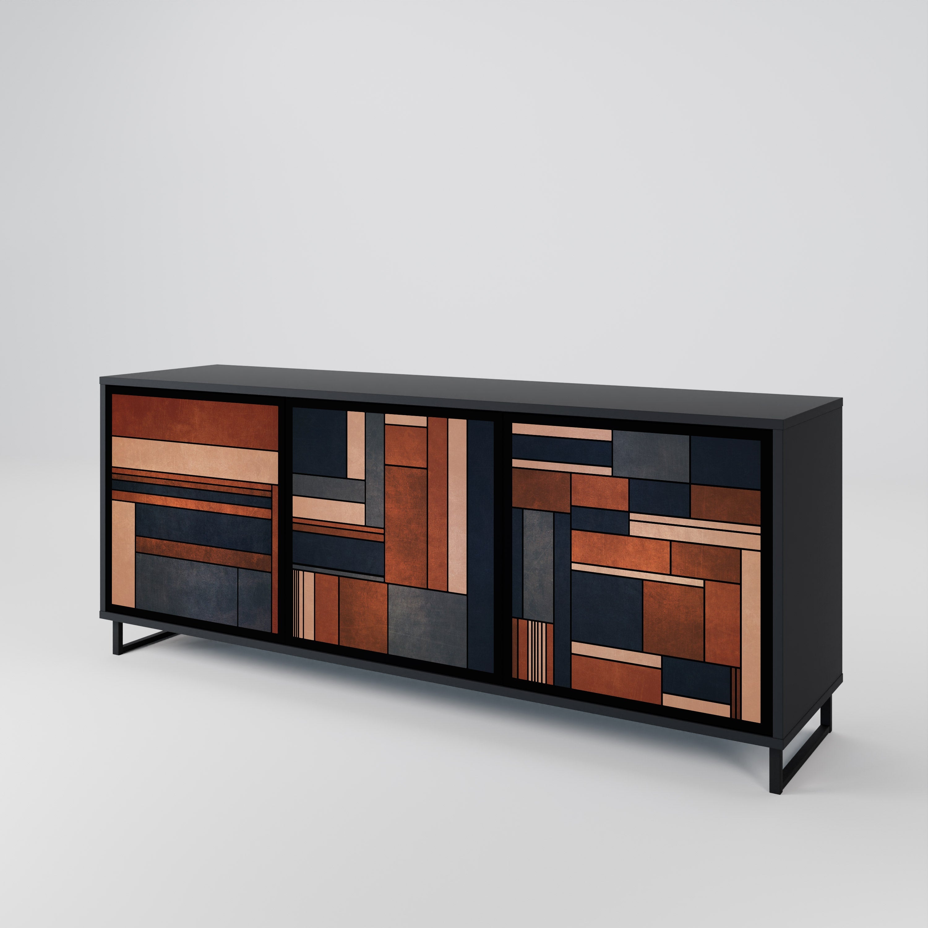 INTREPID FORMATION 3-türiges Sideboard in Schwarz