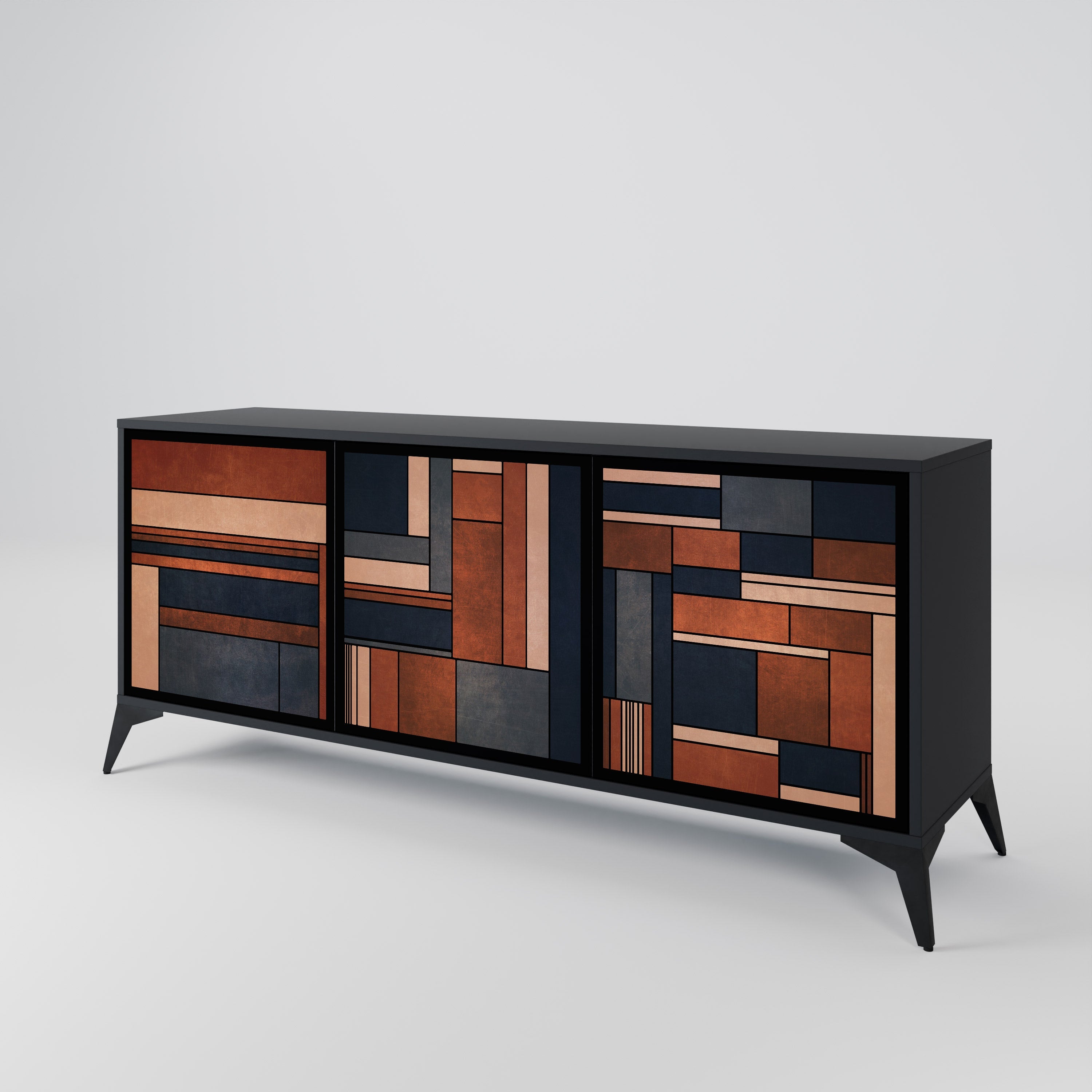 INTREPID FORMATION 3-türiges Sideboard in Schwarz