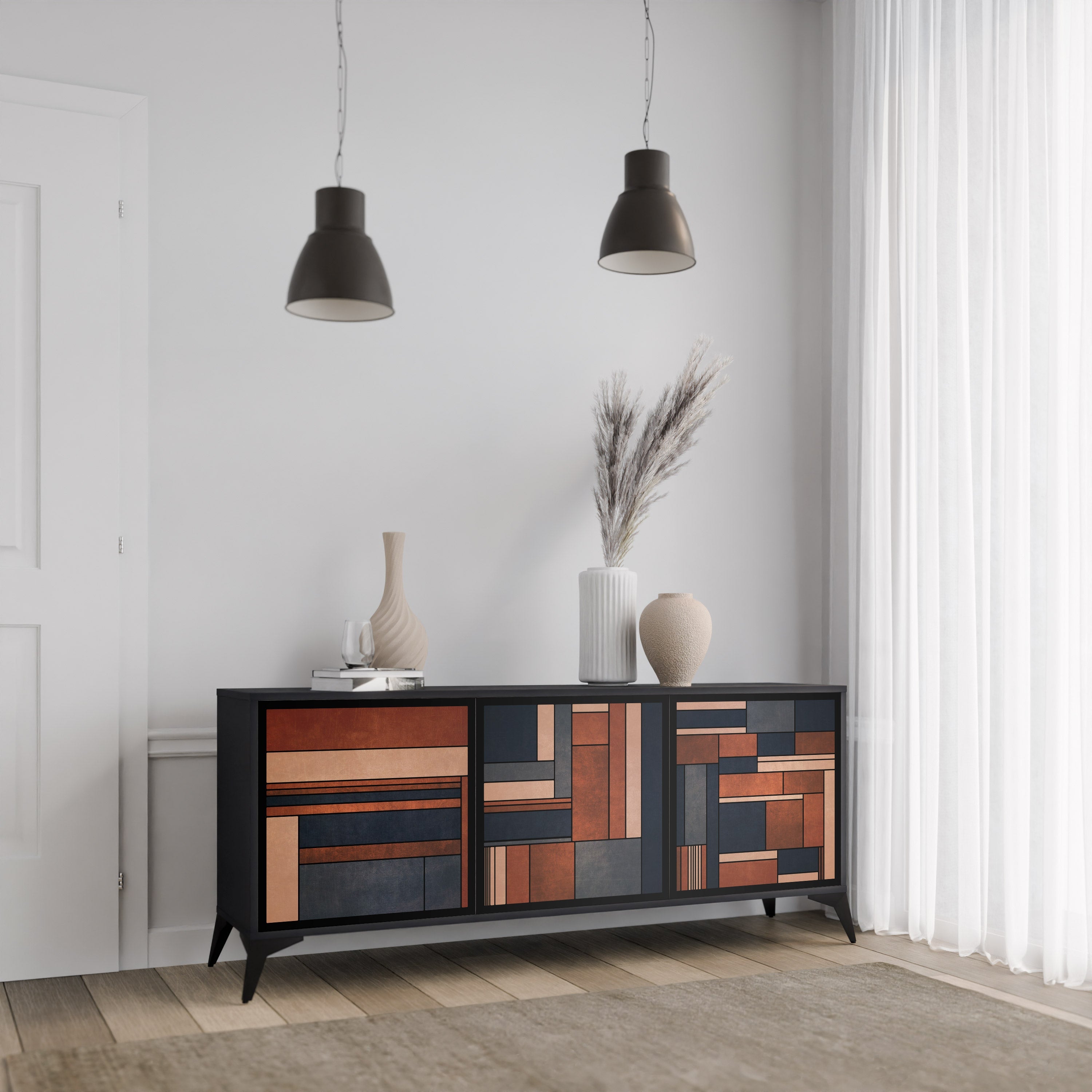 INTREPID FORMATION 3-türiges Sideboard in Schwarz