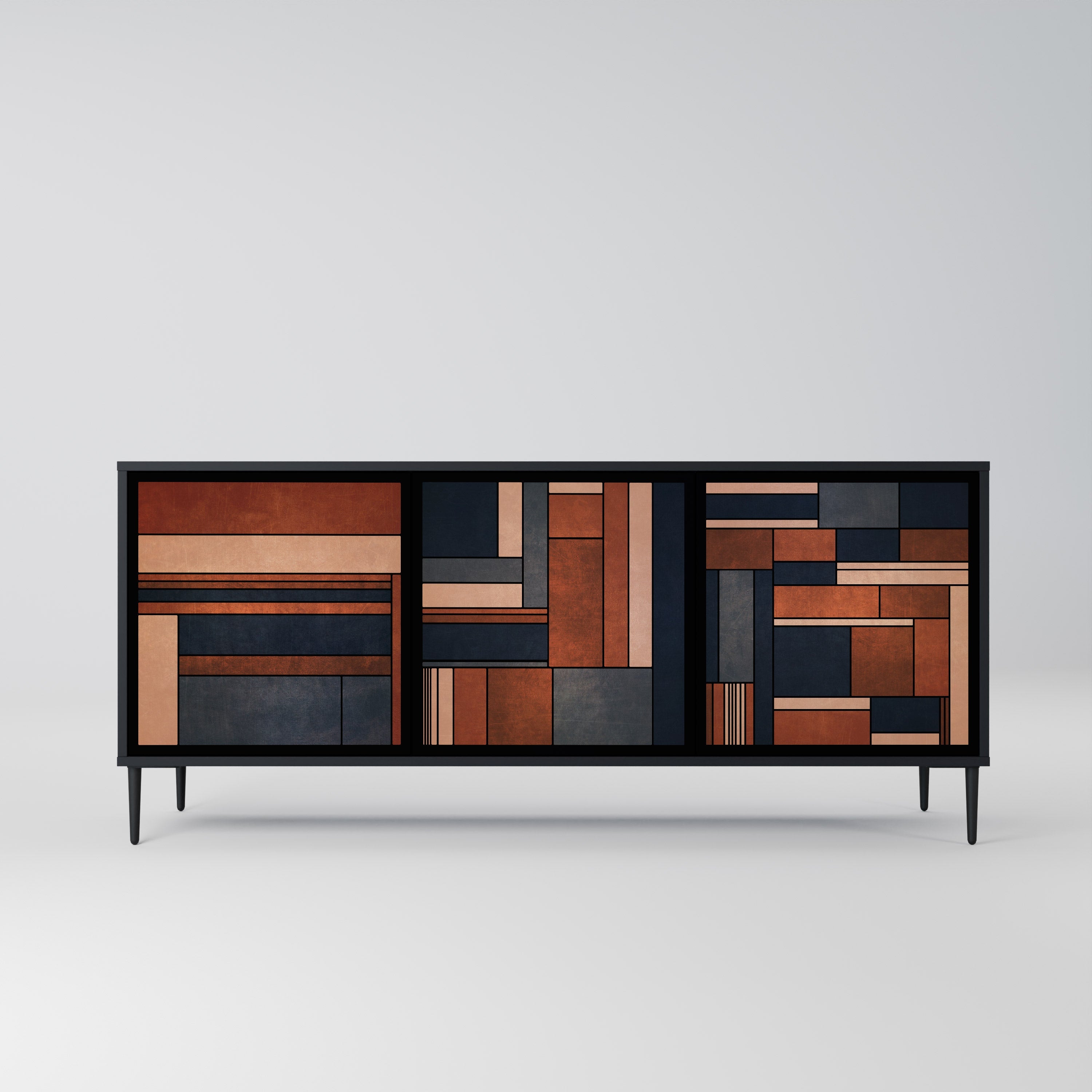 INTREPID FORMATION 3-türiges Sideboard in Schwarz