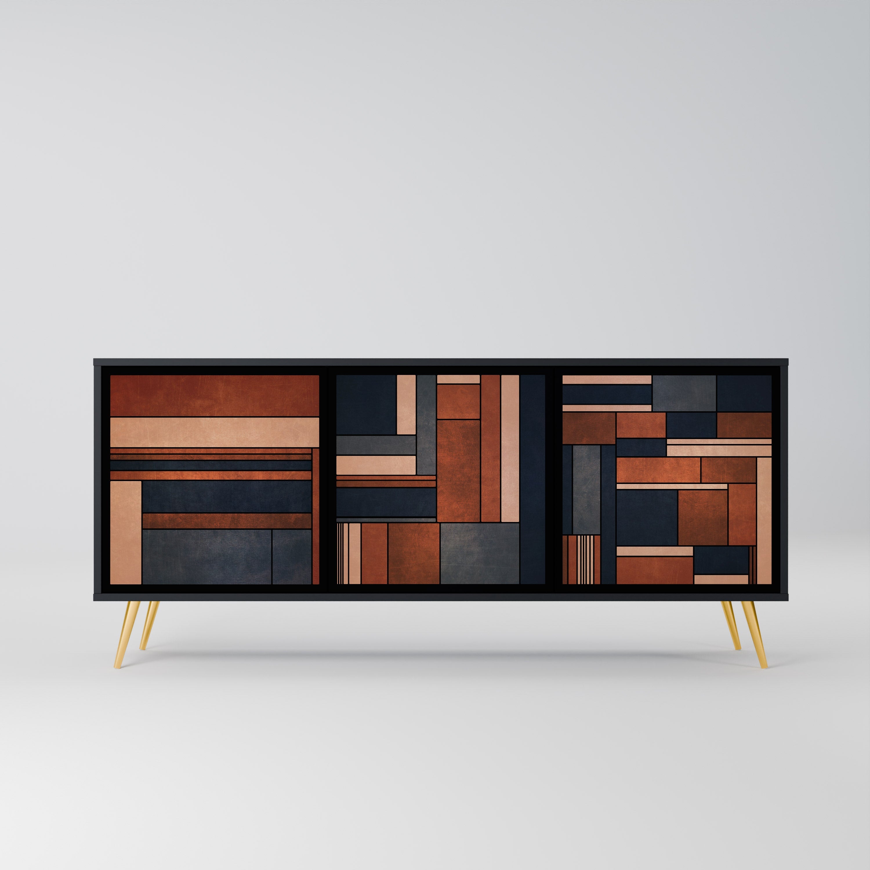 INTREPID FORMATION 3-türiges Sideboard in Schwarz