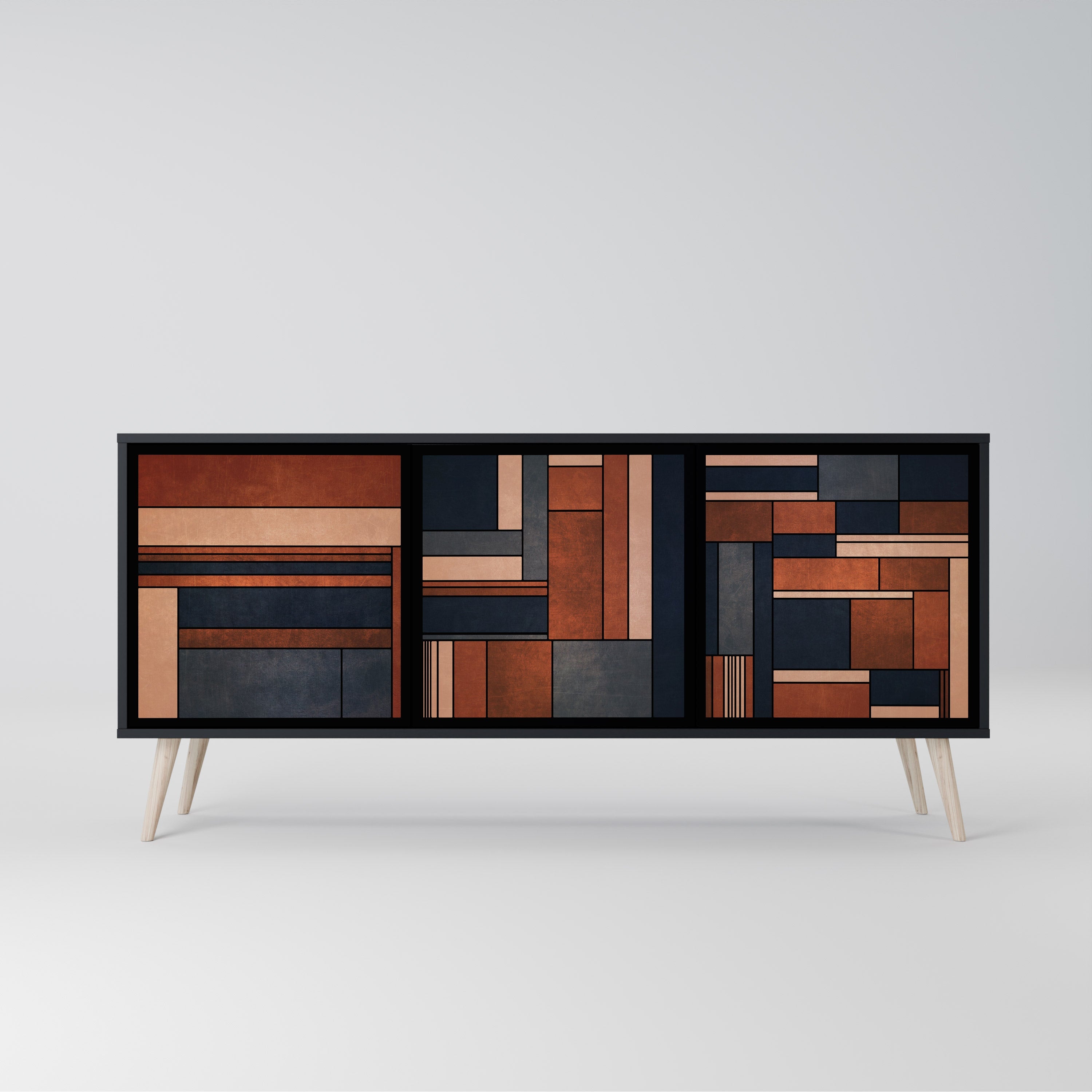 INTREPID FORMATION 3-türiges Sideboard in Schwarz