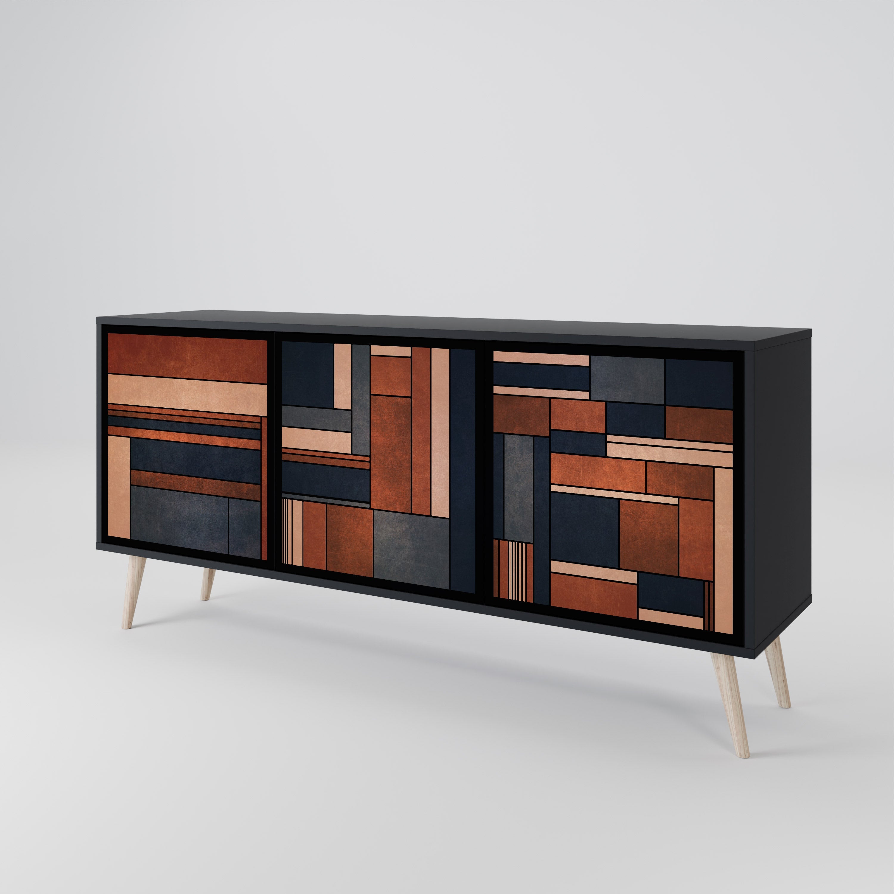 INTREPID FORMATION 3-türiges Sideboard in Schwarz
