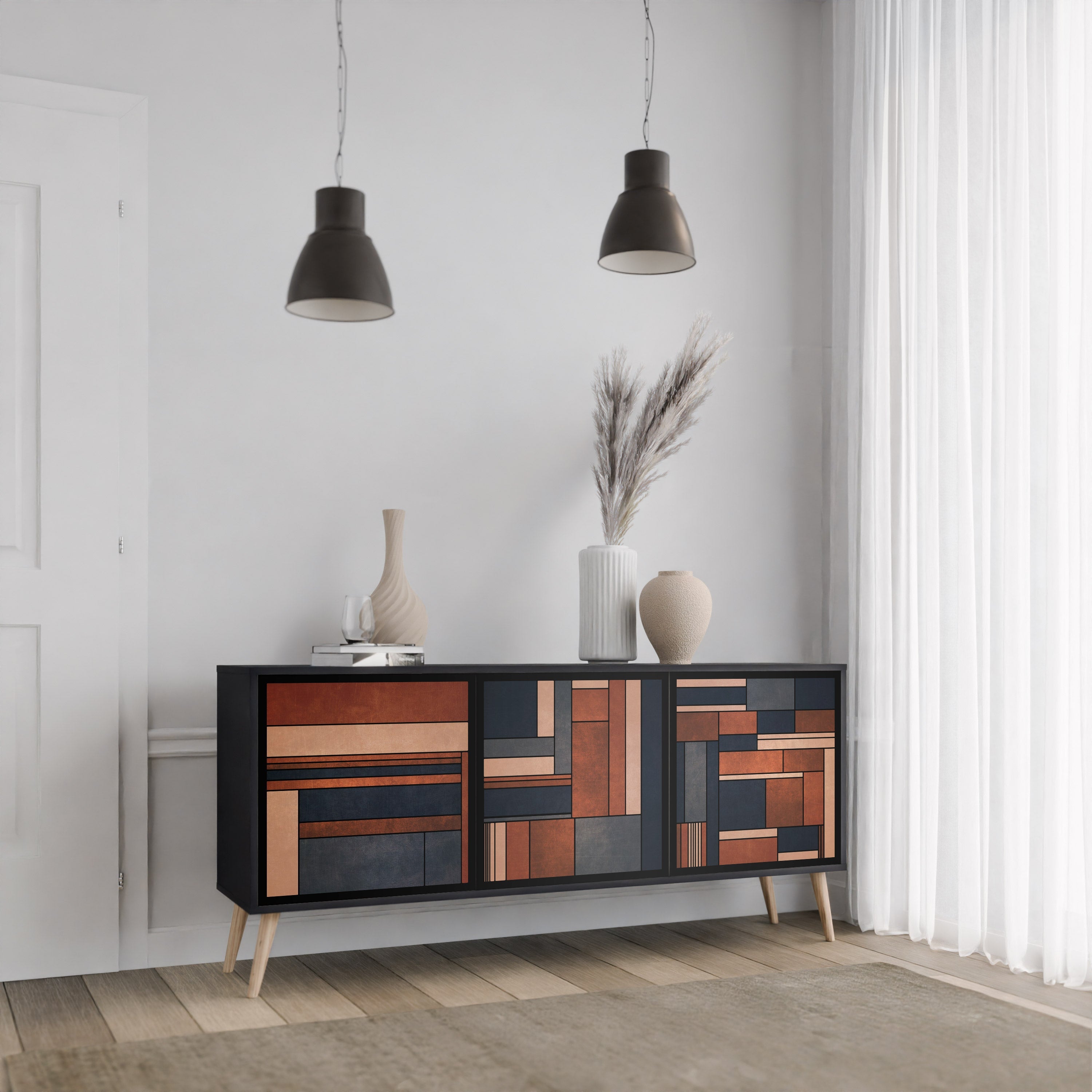INTREPID FORMATION 3-türiges Sideboard in Schwarz