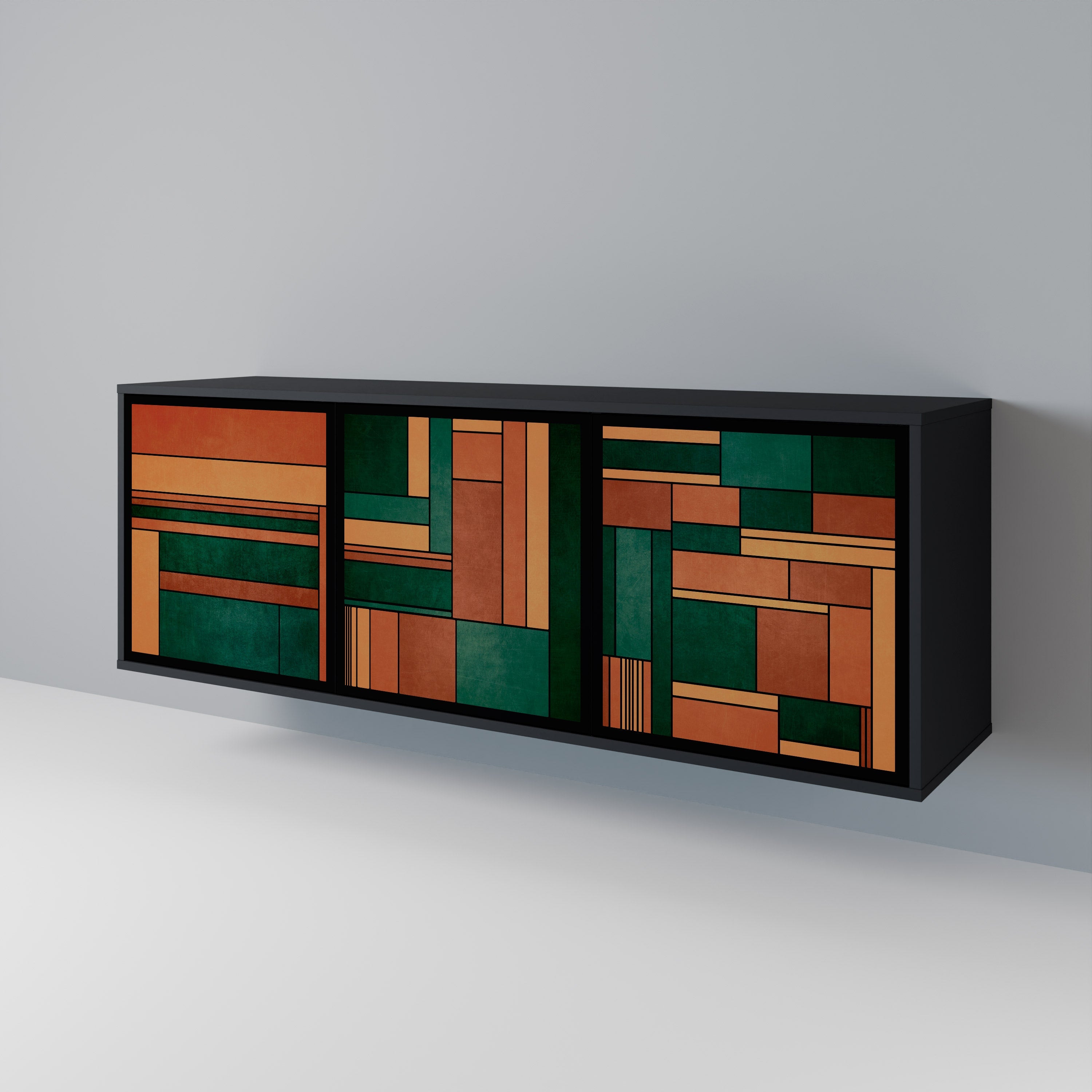 EARTHY FIGURES Sideboard mit 3 Türen in Schwarz