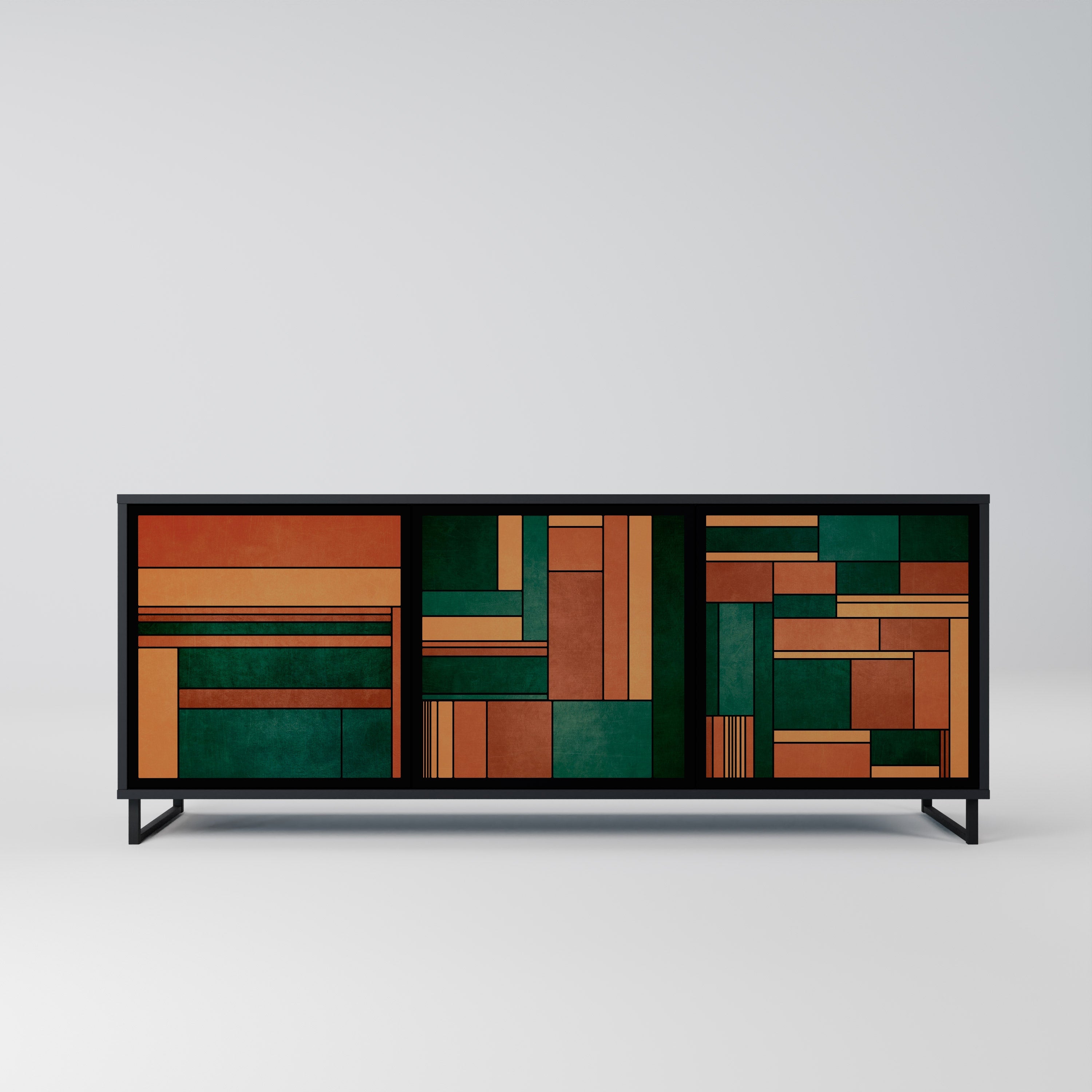 EARTHY FIGURES Sideboard mit 3 Türen in Schwarz