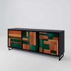 EARTHY FIGURES 3-Door Sideboard in Black Finish