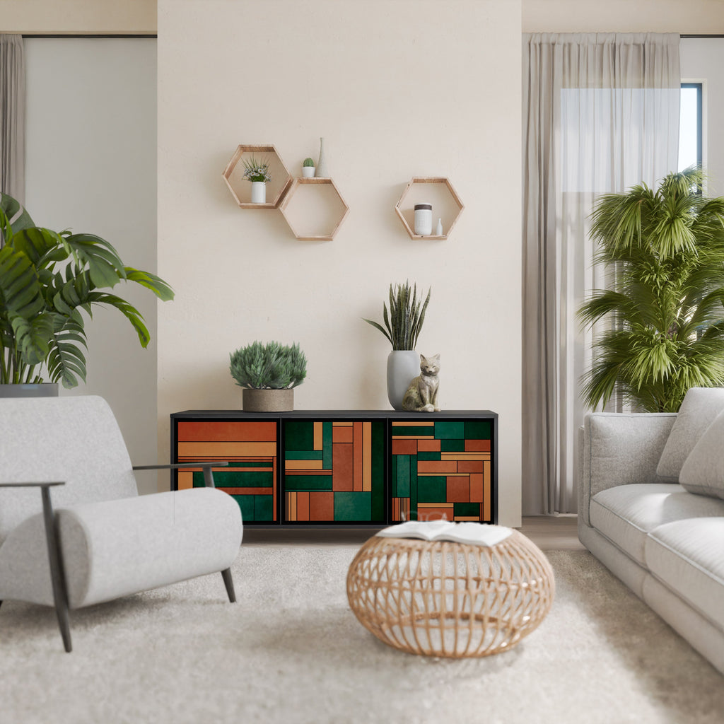 EARTHY FIGURES Sideboard mit 3 Türen in Schwarz