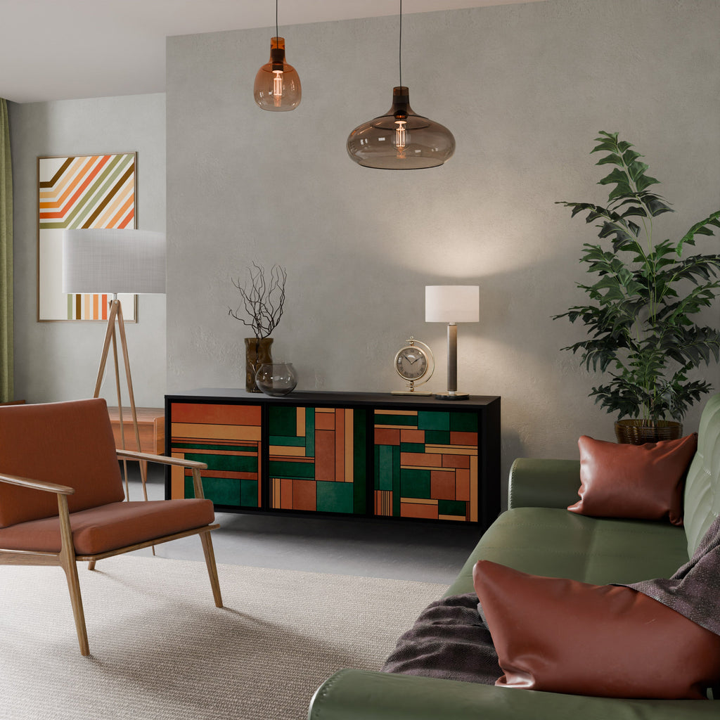 EARTHY FIGURES Sideboard mit 3 Türen in Schwarz