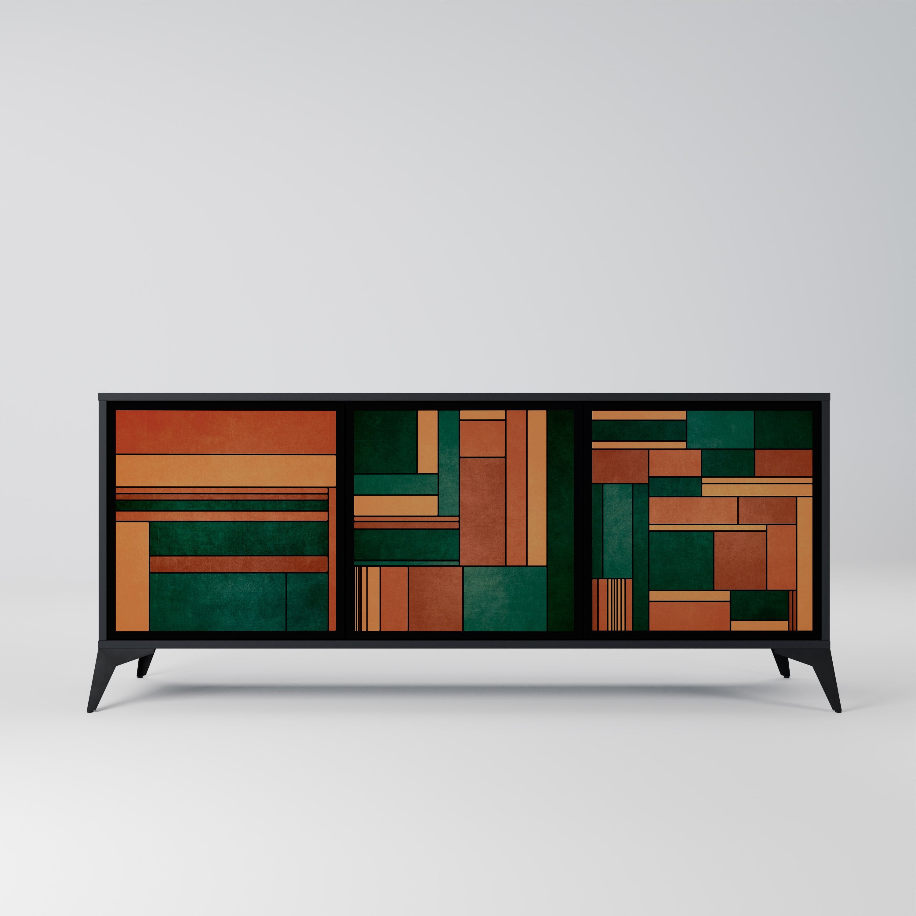 EARTHY FIGURES Sideboard mit 3 Türen in Schwarz