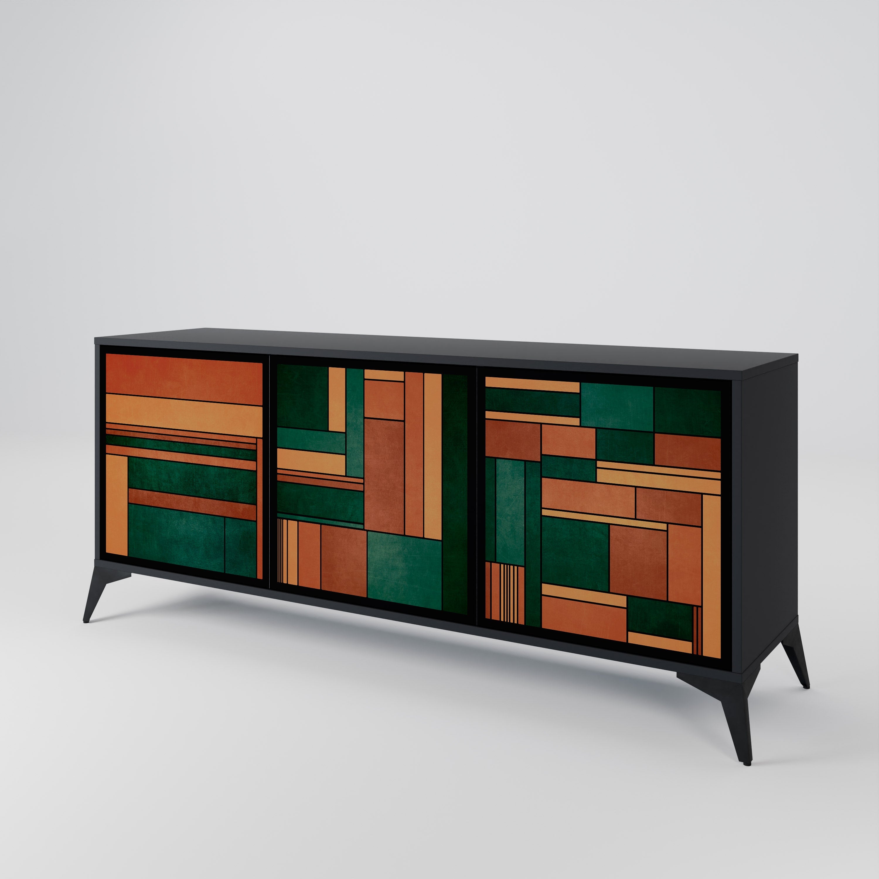 EARTHY FIGURES Sideboard mit 3 Türen in Schwarz