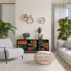 EARTHY FIGURES 3-Door Sideboard in Black Finish