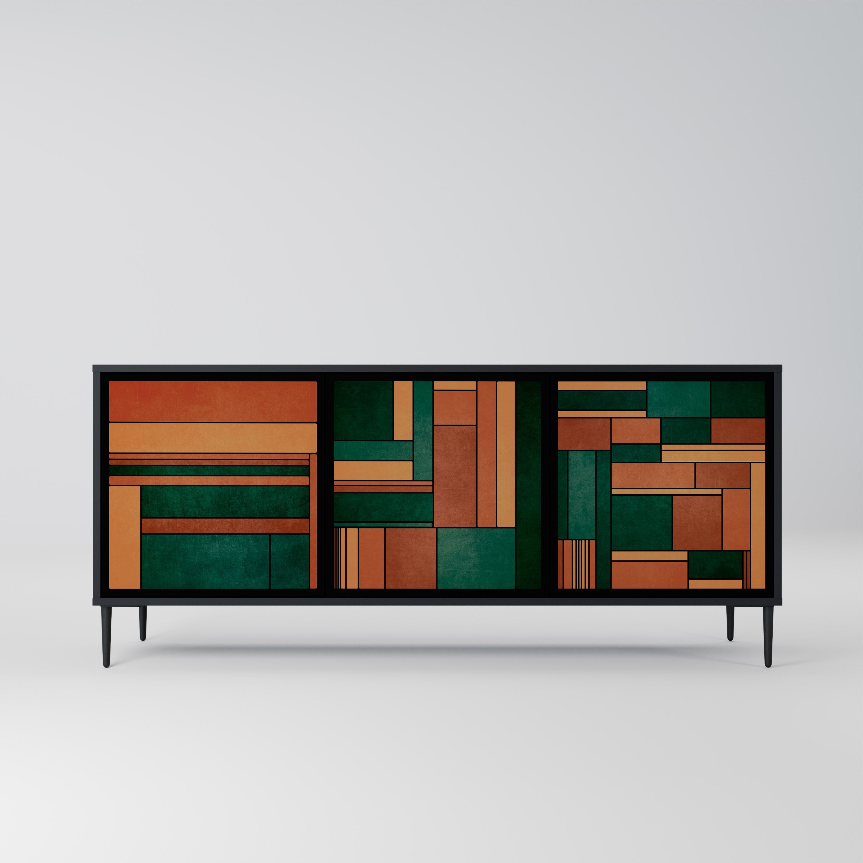 EARTHY FIGURES Sideboard mit 3 Türen in Schwarz