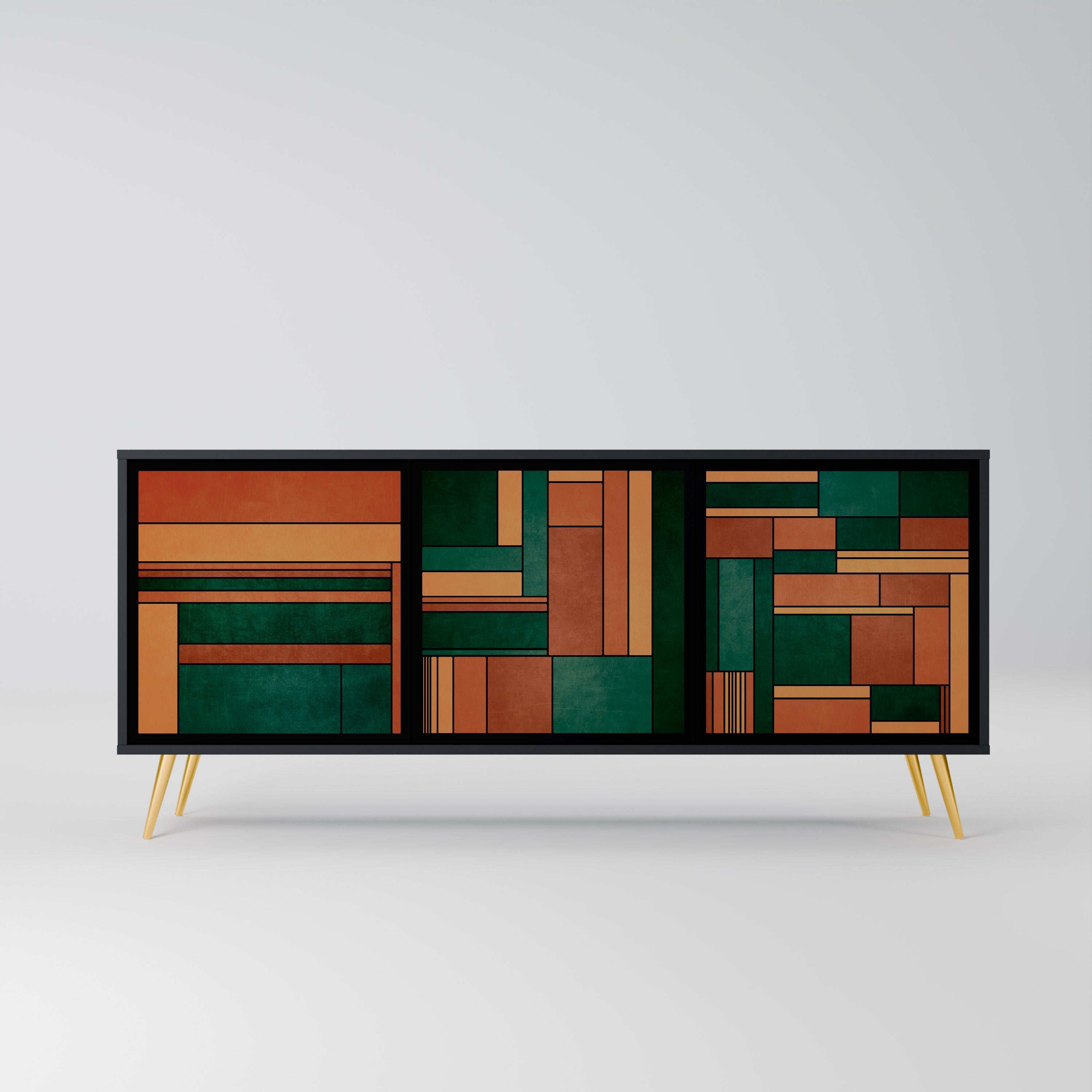 EARTHY FIGURES Sideboard mit 3 Türen in Schwarz