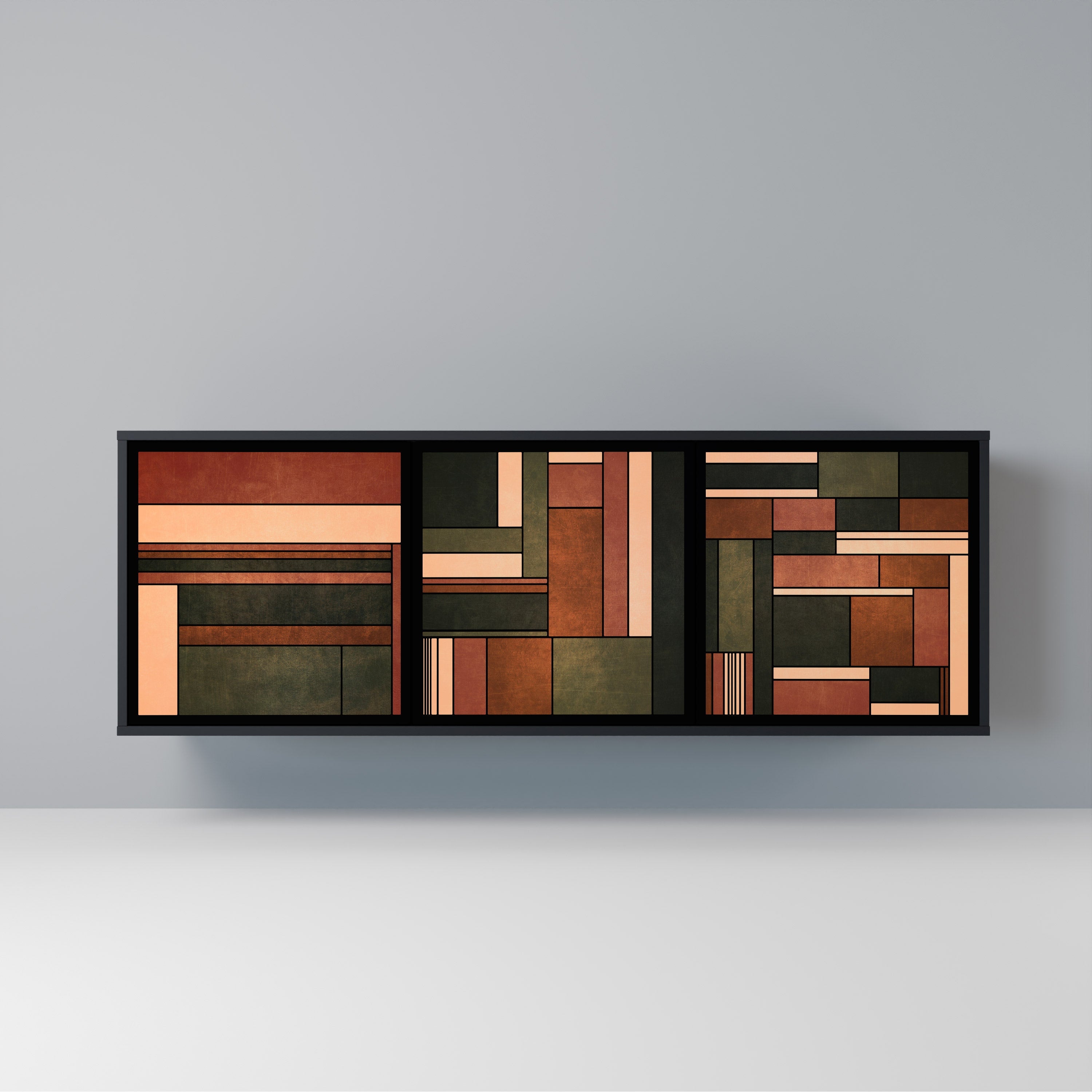 FIGURES OF NATURE 3-türiges Sideboard in Schwarz