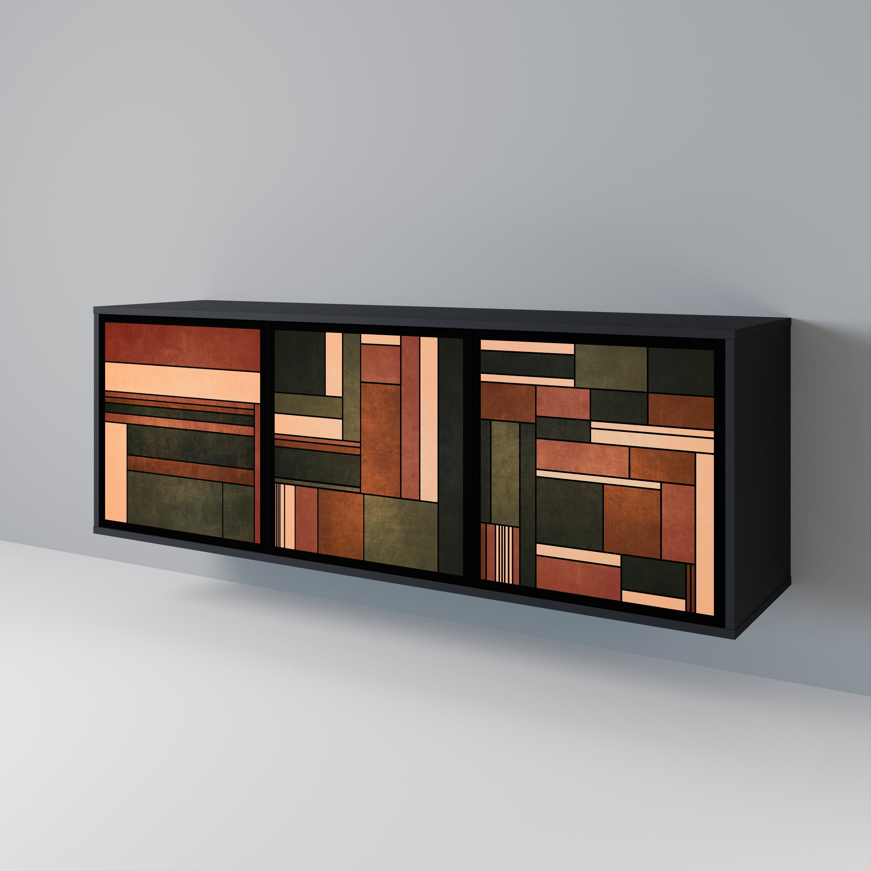 FIGURES OF NATURE 3-türiges Sideboard in Schwarz