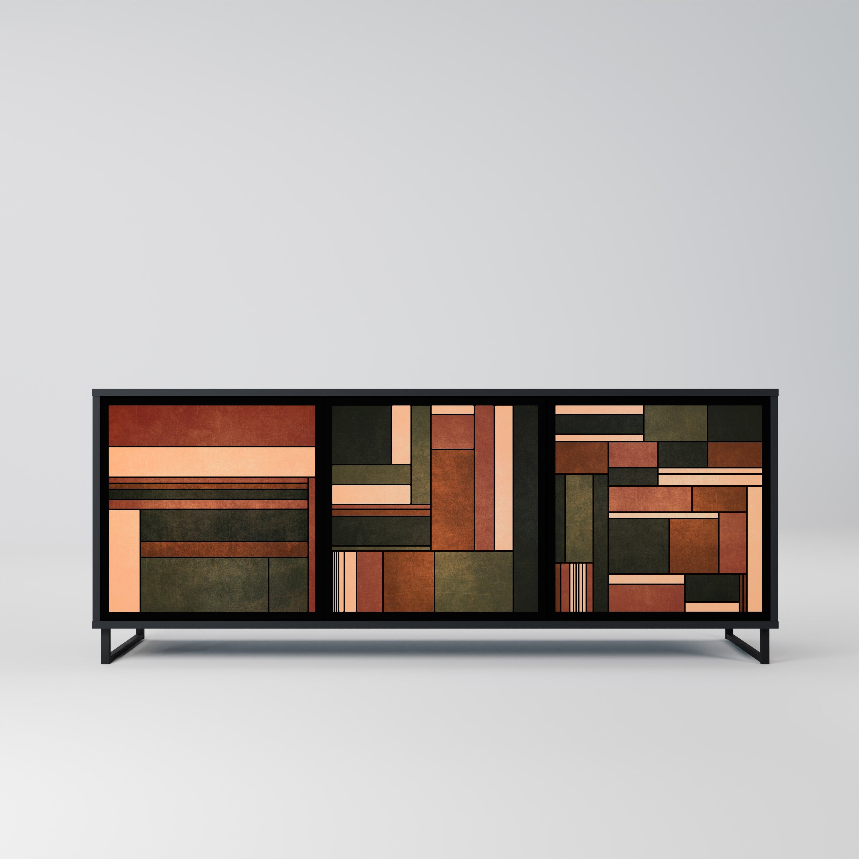 FIGURES OF NATURE 3-türiges Sideboard in Schwarz