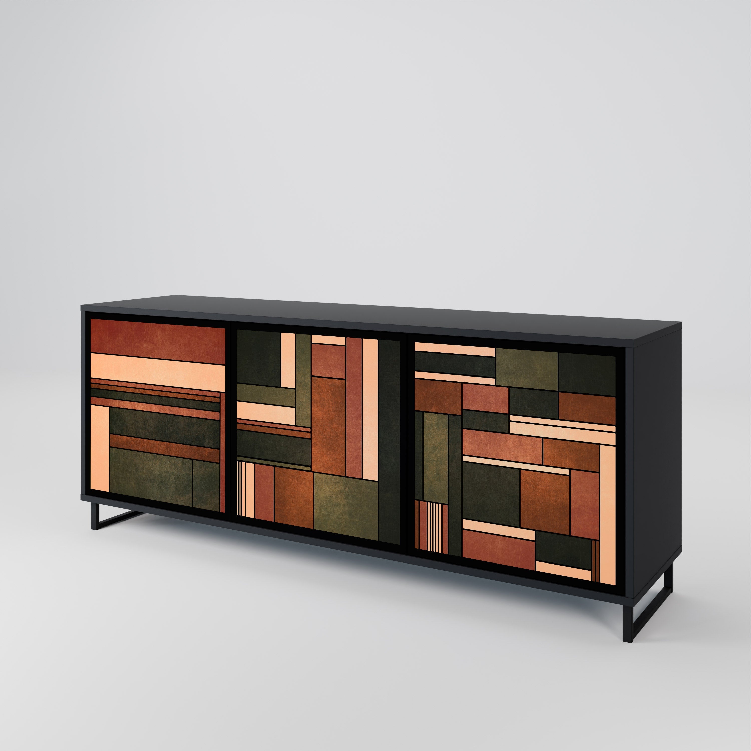 FIGURES OF NATURE 3-türiges Sideboard in Schwarz