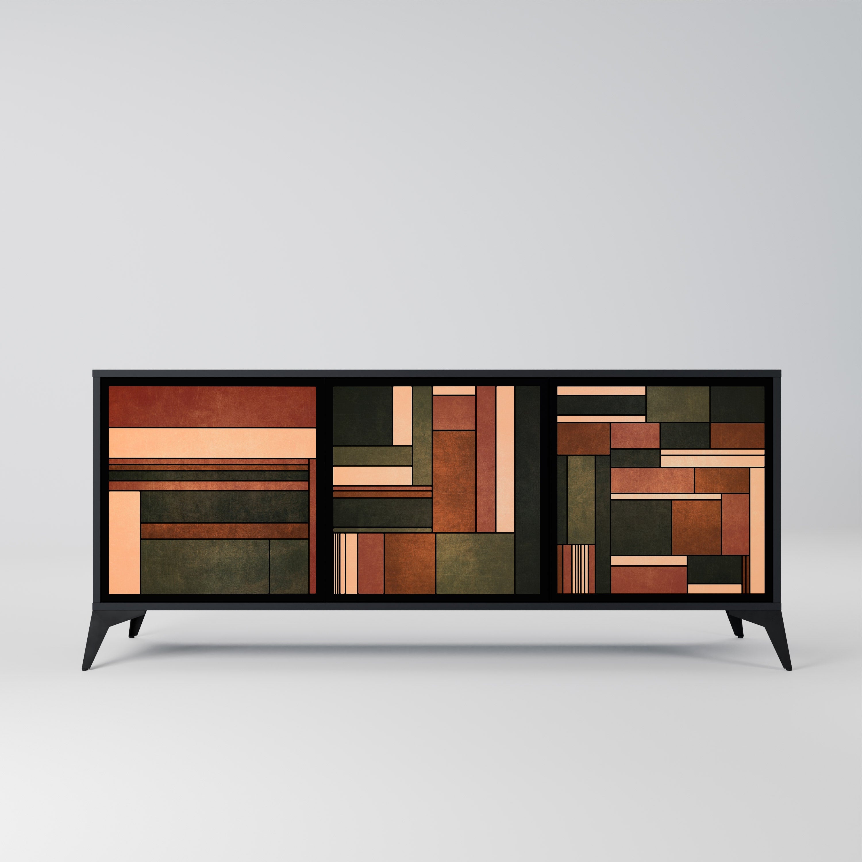 FIGURES OF NATURE 3-türiges Sideboard in Schwarz