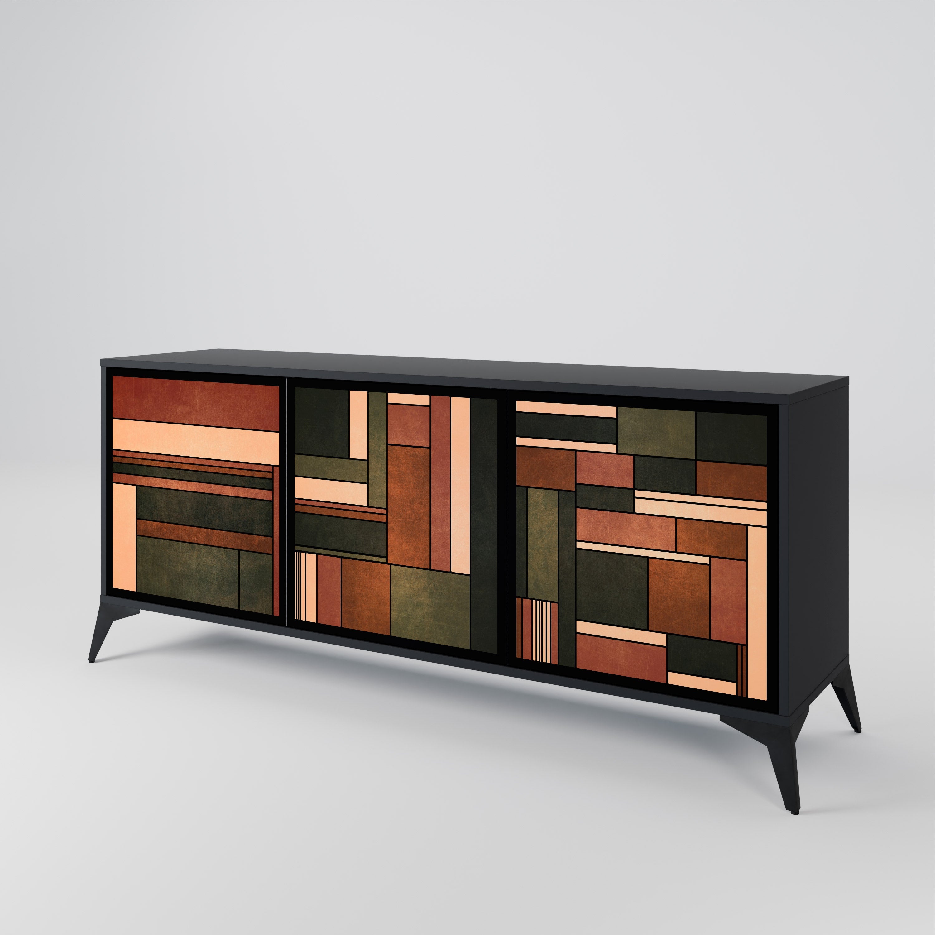 FIGURES OF NATURE 3-türiges Sideboard in Schwarz