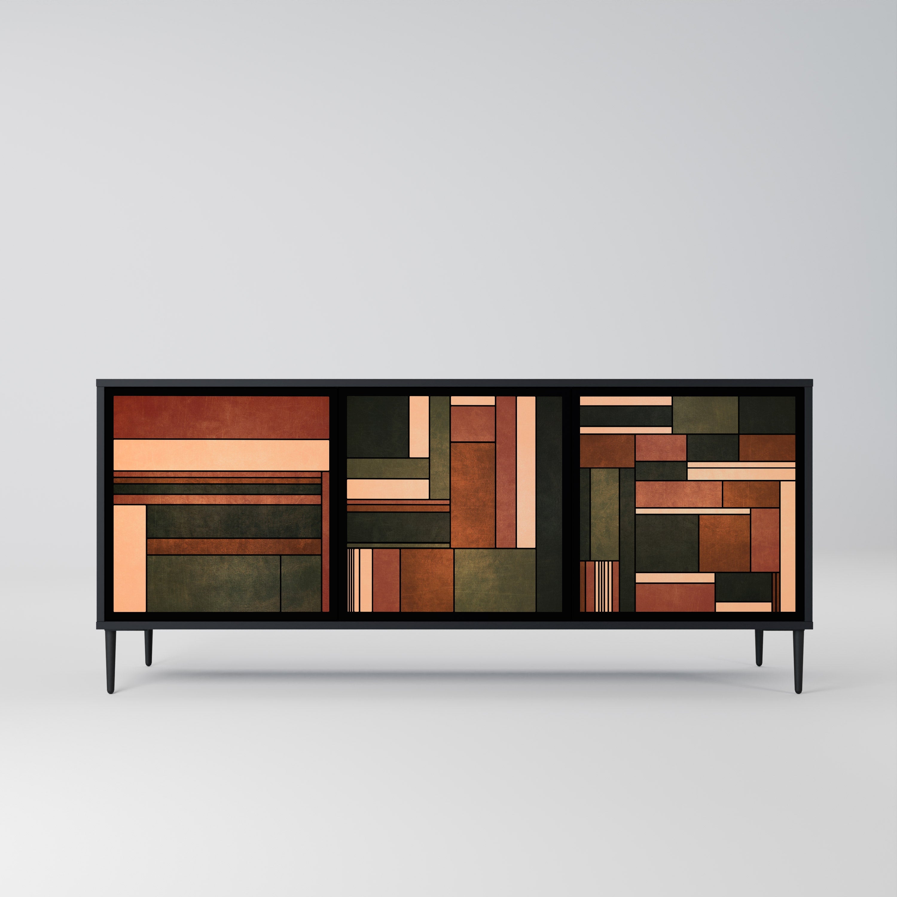 FIGURES OF NATURE 3-türiges Sideboard in Schwarz