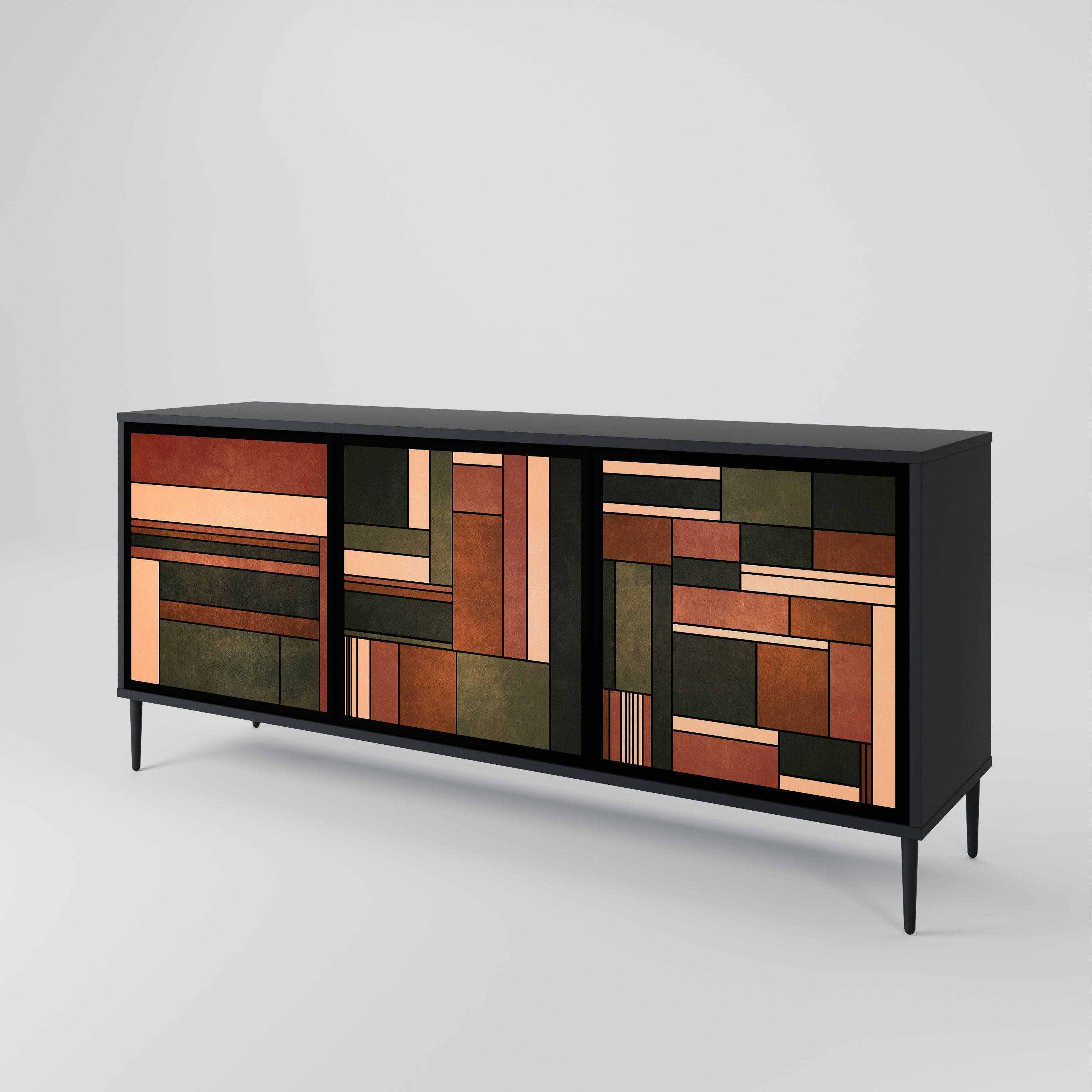FIGURES OF NATURE 3-türiges Sideboard in Schwarz