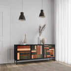 FIGURES OF NATURE 3-Door Sideboard in Black Finish