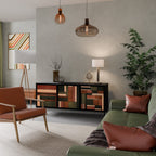 FIGURES OF NATURE 3-Door Sideboard in Black Finish