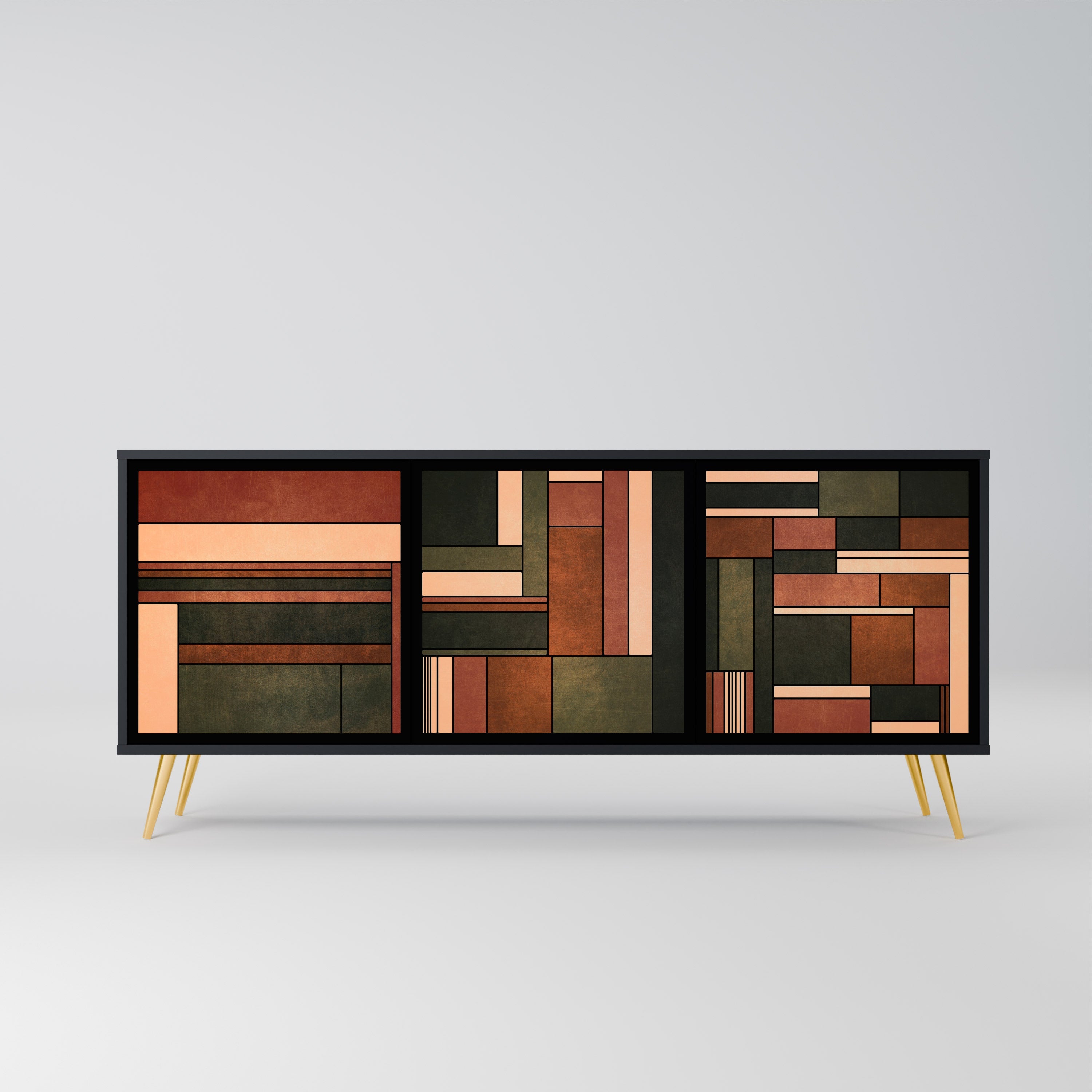 FIGURES OF NATURE 3-türiges Sideboard in Schwarz