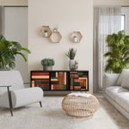 FIGURES OF NATURE 3-Door Sideboard in Black Finish