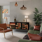 FIGURES OF NATURE 3-Door Sideboard in Black Finish