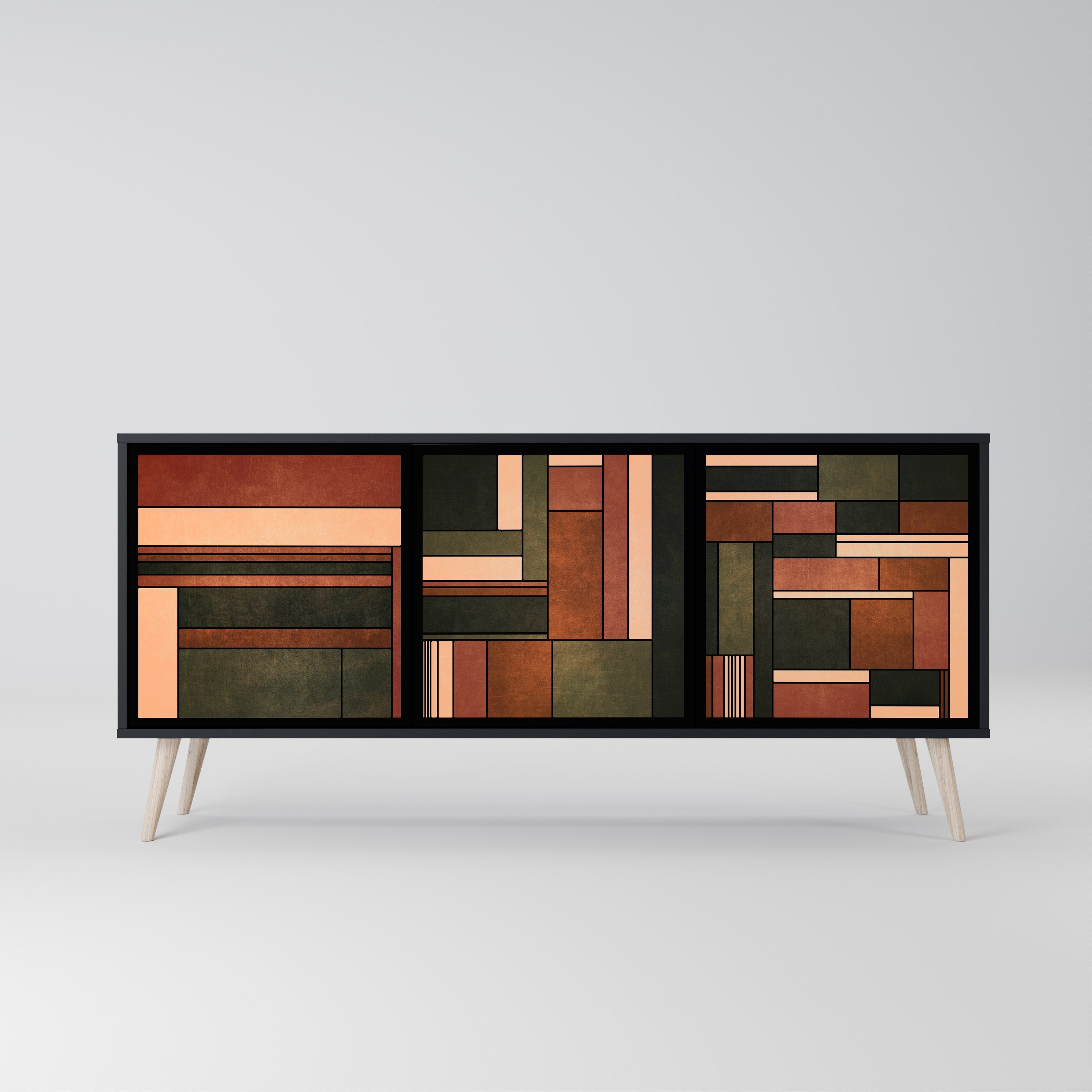 FIGURES OF NATURE 3-türiges Sideboard in Schwarz