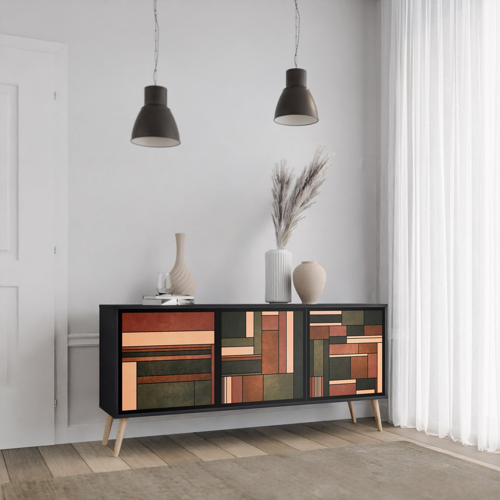 FIGURES OF NATURE 3-türiges Sideboard in Schwarz