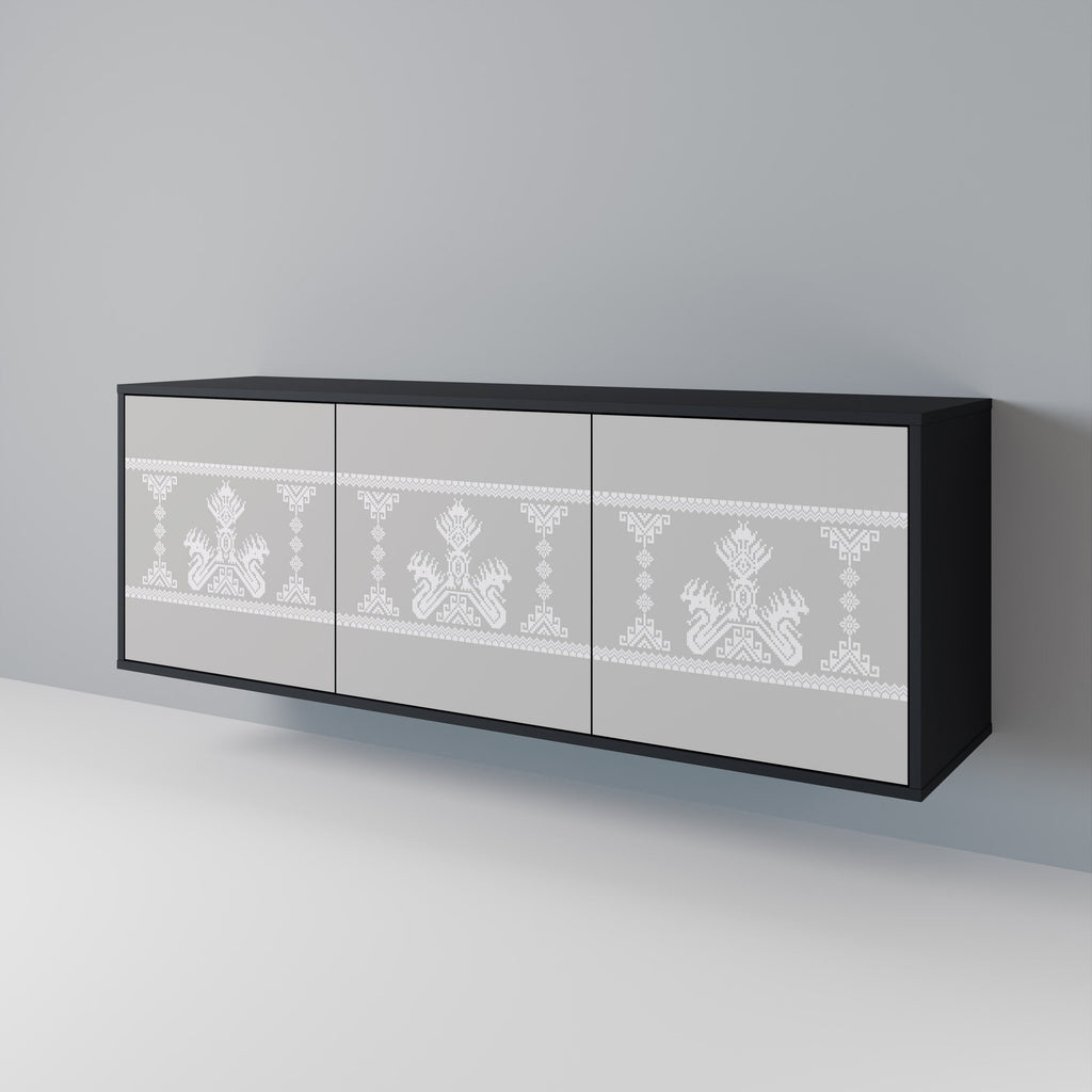 THAI GRAY 3-türiges Sideboard in schwarzem Finish