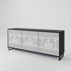 THAI GRAY 3-Door Sideboard in Black Finish