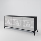 THAI GRAY 3-Door Sideboard in Black Finish