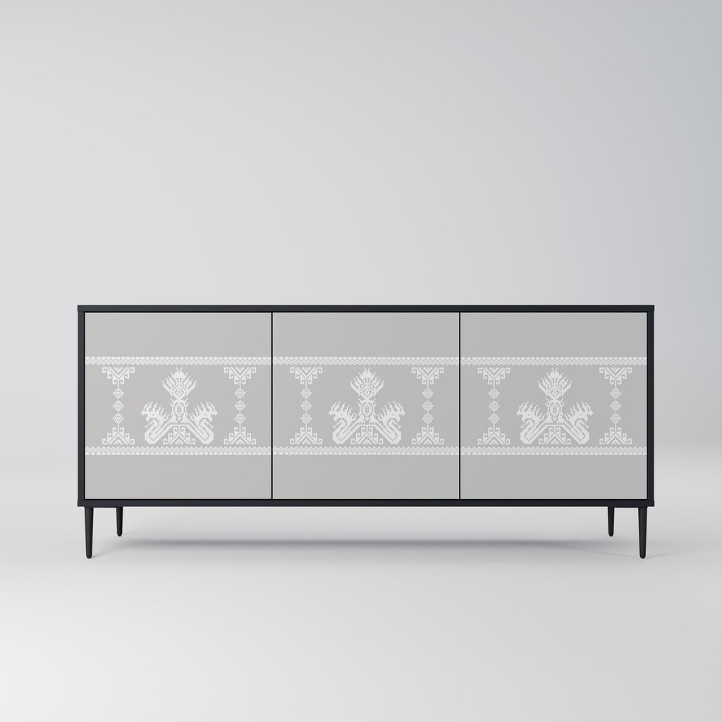 THAI GRAY 3-türiges Sideboard in schwarzem Finish