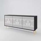THAI GRAY 3-Door Sideboard in Black Finish