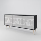 THAI GRAY 3-Door Sideboard in Black Finish